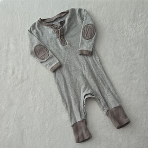 Burt's Bees Baby Gray and Brown Footie